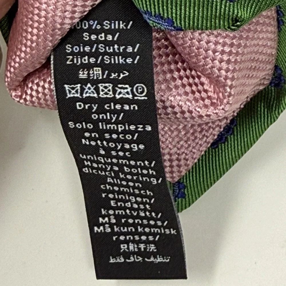 THOMAS PINK Green Paisley Patterned Mens Silk NECK Tie MADE IN ENGLAND 58x3